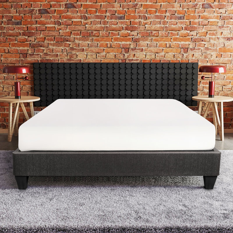Structure de lit très grand, tissu d'ameublement gris foncé, sommier contemporain avec base de lit, avec tête de lit