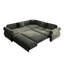 Canapé d'angle convertible en L de 224 cm (88,2 po) avec lit gigogne deux places, revêtement en chenille, accoudoirs arrondis et garniture cloutée, gris foncé