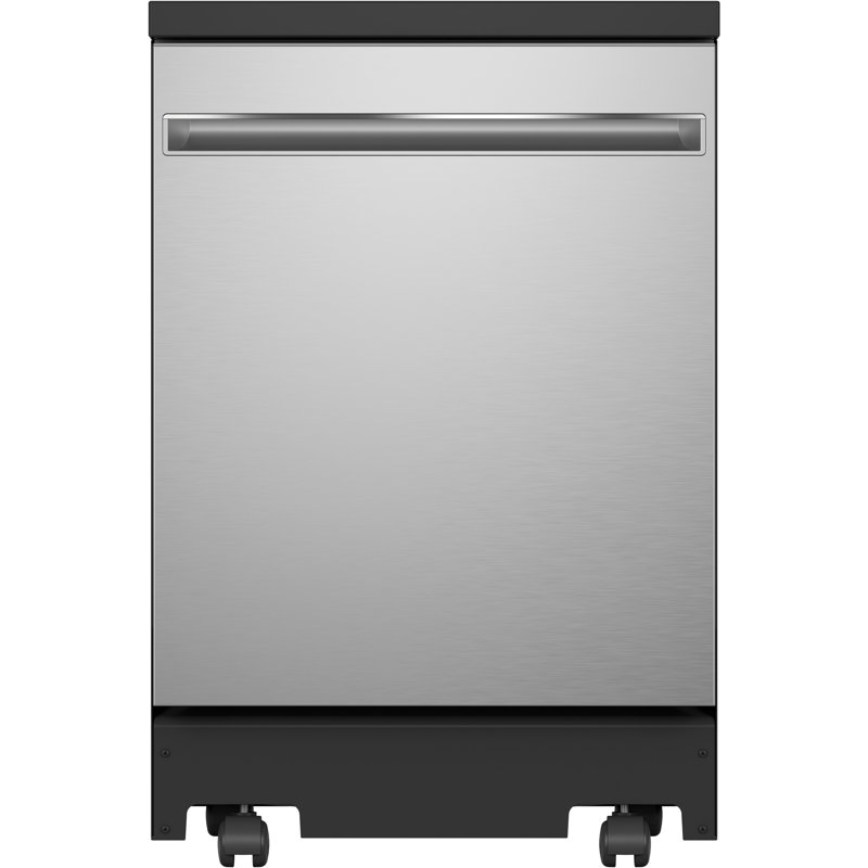 GE® ENERGY STAR® 24" Stainless Steel Interior Portable Dishwasher with Sanitize Cycle, Stainless Steel