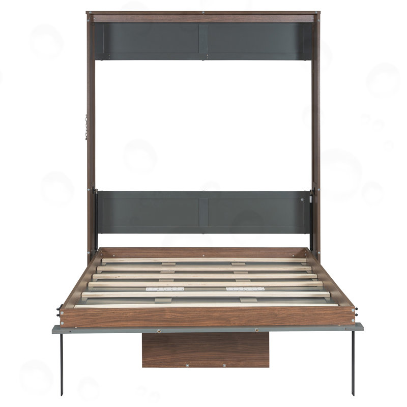 Lit escamotable double avec bureau pliable, Grey