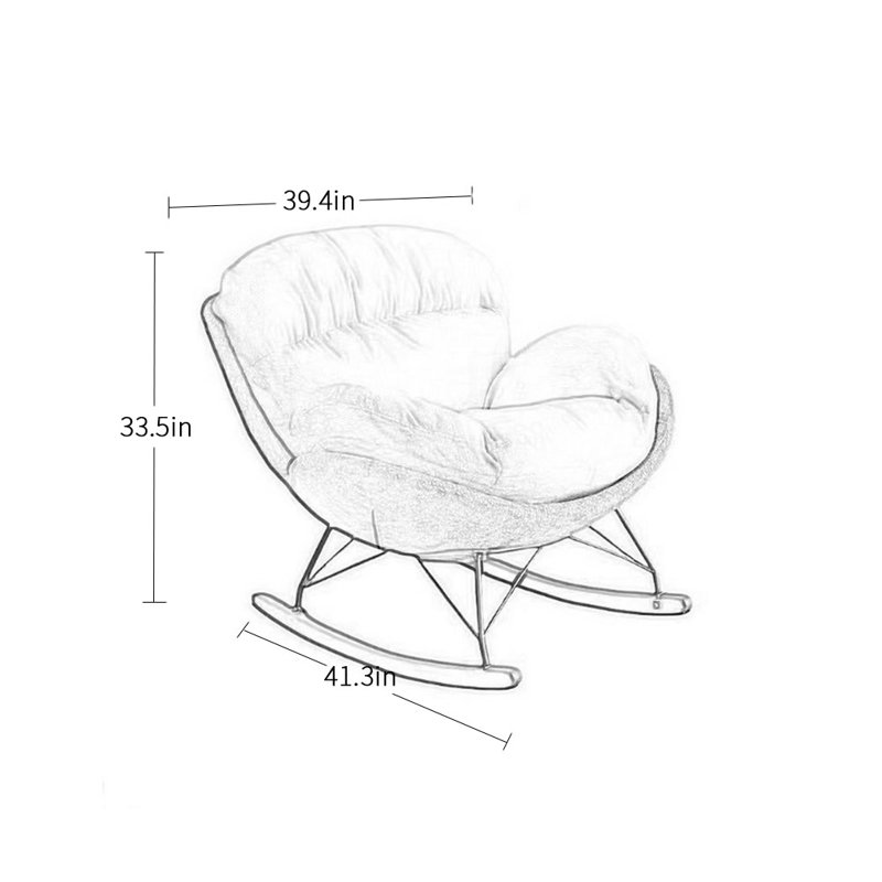 Chaise berçante Nordic Light Luxury Art, Vert