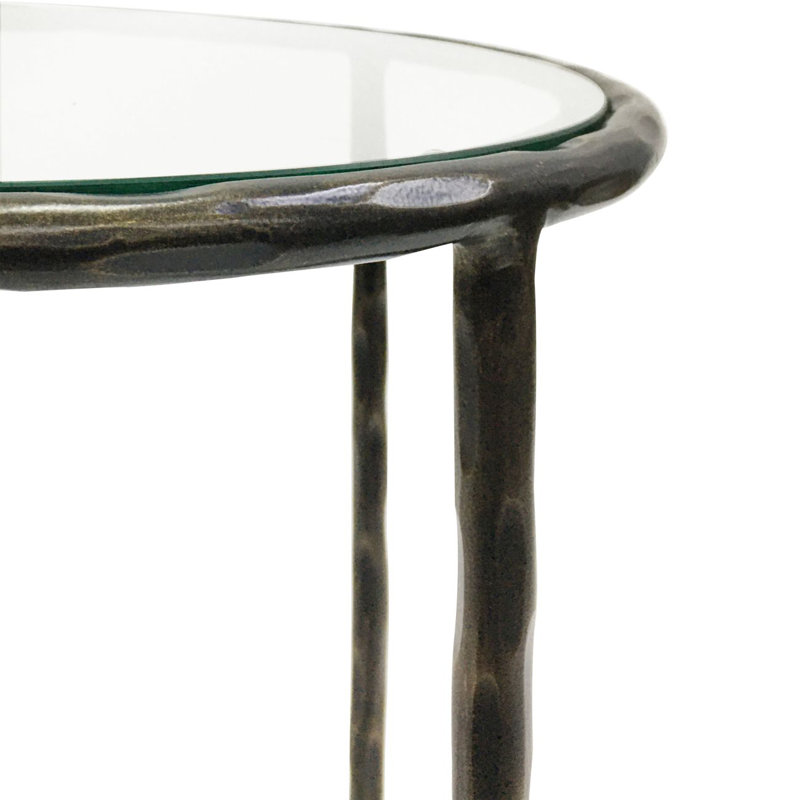 Calev Glass Top End Table