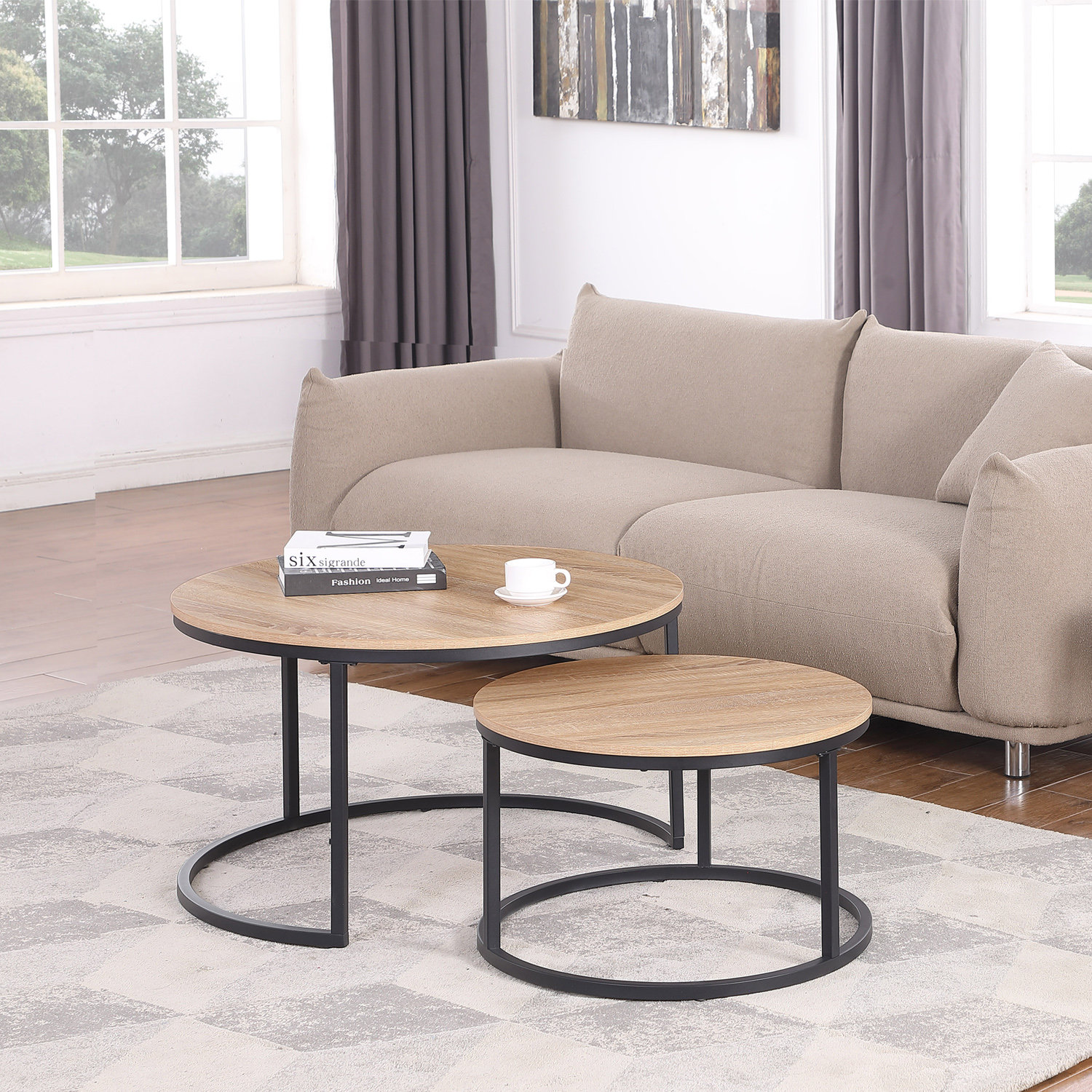 Photo inspiration: Visual Reference: George Oliver 31 5 Round Nesting Coffee Table Set Wood