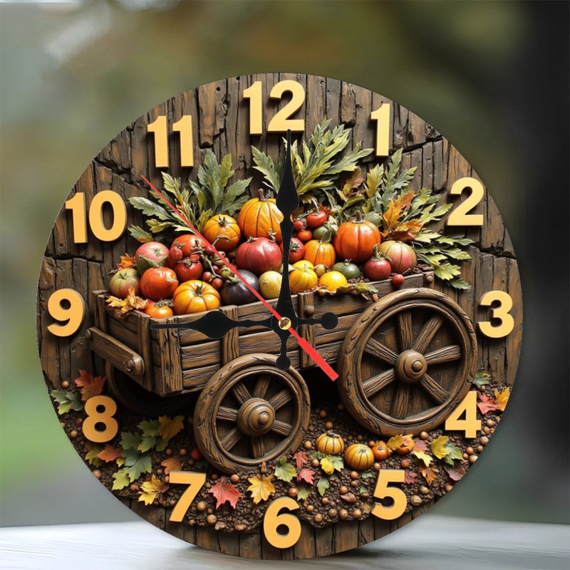 Horloge de récolte d'automne en 3D