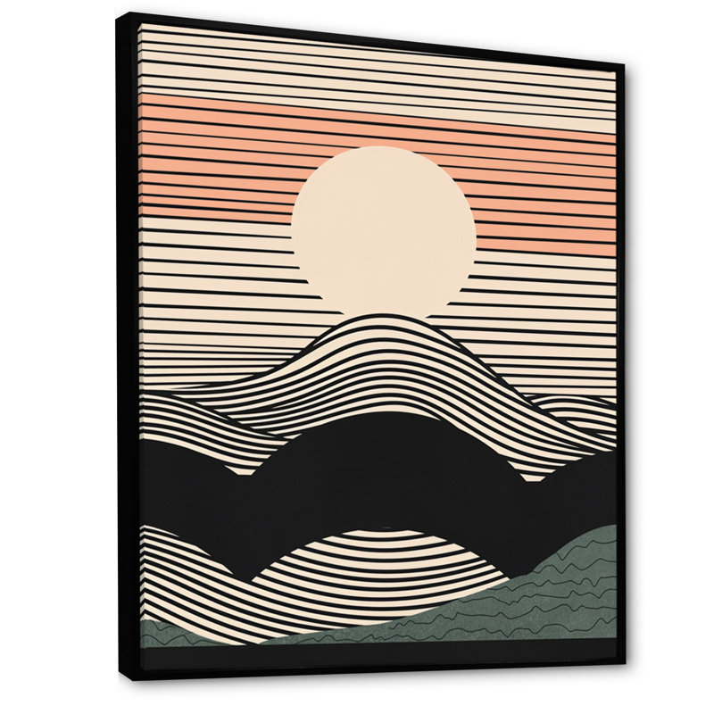 " Simple Horizon II ", Black Floater Framed, 40" H x 30" W x 1.5" D