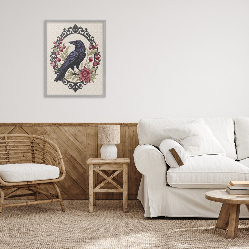 «Never More Ornate Raven», estampe numérique, design par Radhika Modi, H 20 po x l 16 po, Estampe numérique Farmhouse