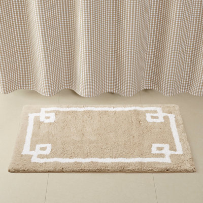 Taupe Cotton Tufted Bath Rug
