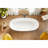 71 Inch Freestanding Solid Surface Soaking Bathtub Matte White