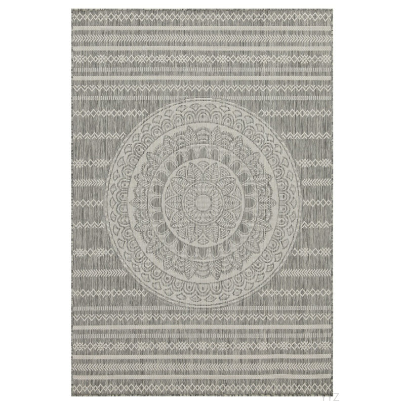 Sunshine GC_HAR2018 Silver 7 Ft. 10 In. X 10 Ft. 3 In. Indoor/Outdoor Area Rug, Rectangle 7'10" x 10'3"