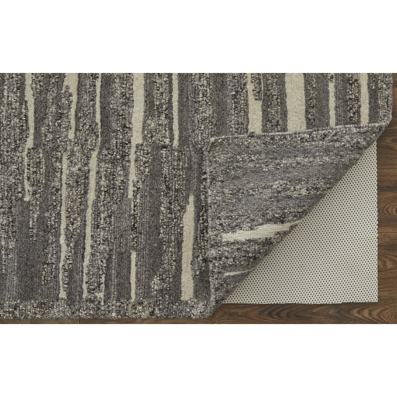 Navaro Wool Abstract Area Rug in Gray, Rectangle 2' x 3'