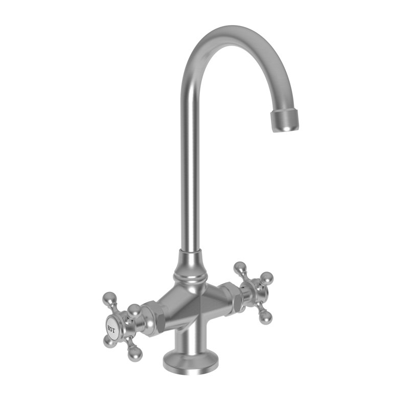 Chesterfield Double Handle Bar Faucet, Stainless Steel (PVD)