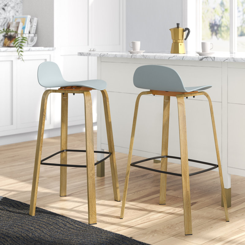 Brees Counter Stool with Metal Frame, Gray