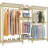 VIPEK Classic V6 Heavy Duty Garment Rack with Shelves - 850 LBS Load Capacity, Freestanding Portable Closet System (68.9” L x 15.7” W x 76.4” H),Gold-196782872