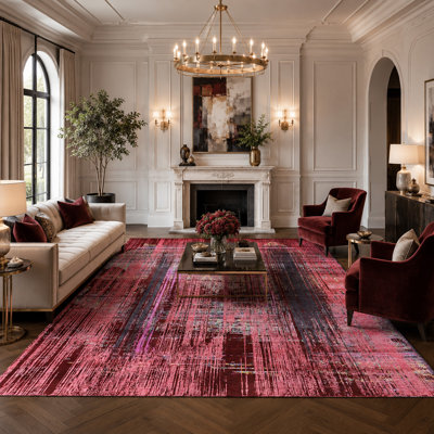 High-Quality Hand-Knotted Red And Multi Area Rug