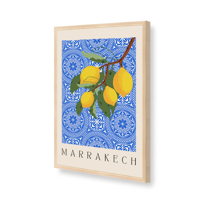 Imprimé marocain au charme de citron, Érable brut, H 37 po x l 25 po