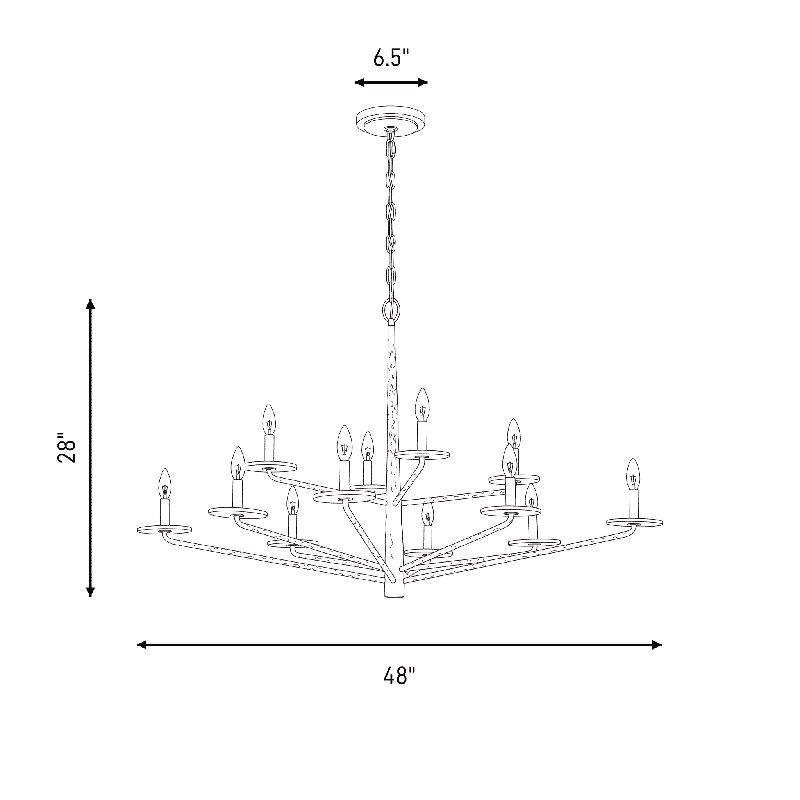 Judi 8-Light Chandelier in Distressed Gold by Breegan Jane, 8