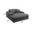 Chaise en velours côtelé gris Hilde avec 2 coussins