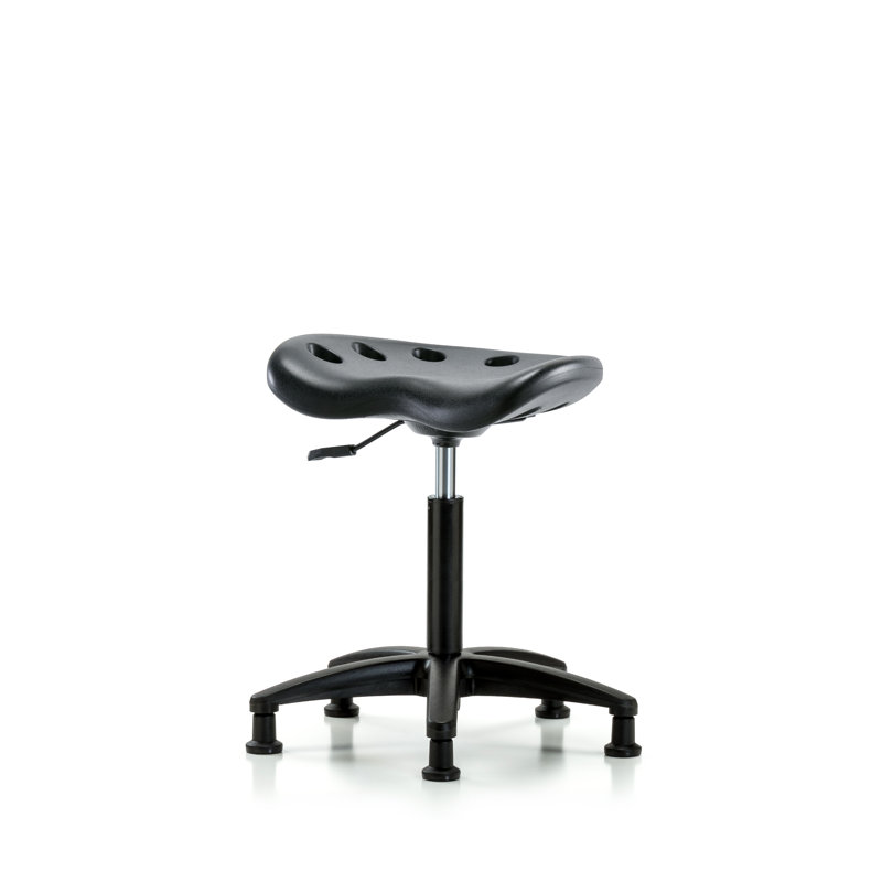 Tabouret de laboratoire à hauteur ajustable Tractor, Patins fixes, Noir, Noir