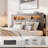 Queen Wood Platform Bed Frame, Dark Gray Headboard with LED Light & 2 USB Ports, Noise Free, No Box Spring Required, Easy Assembly-2087334305