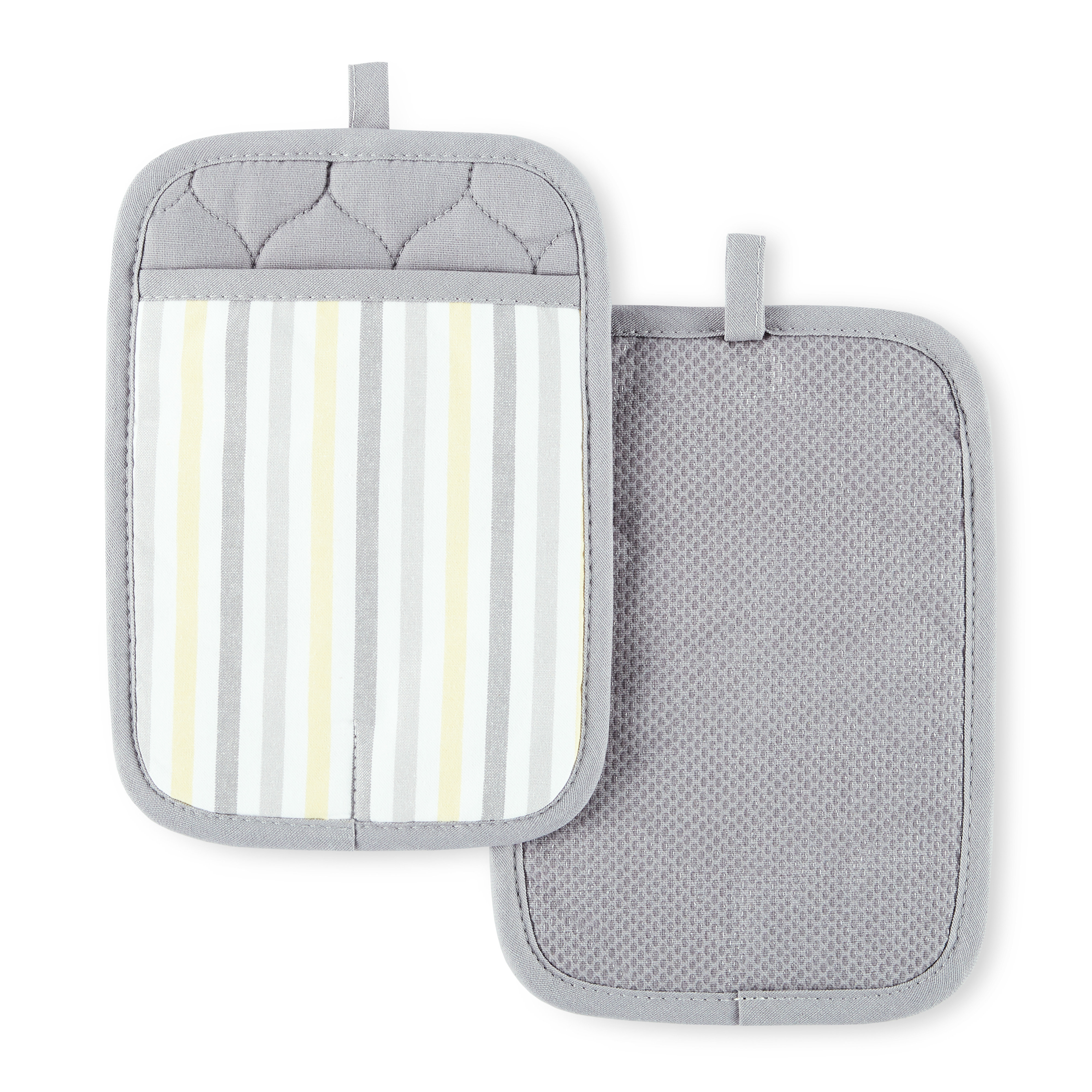 Martha Stewart 4-Piece Oven Mitt and Potholder Set, Lemon Whimsy