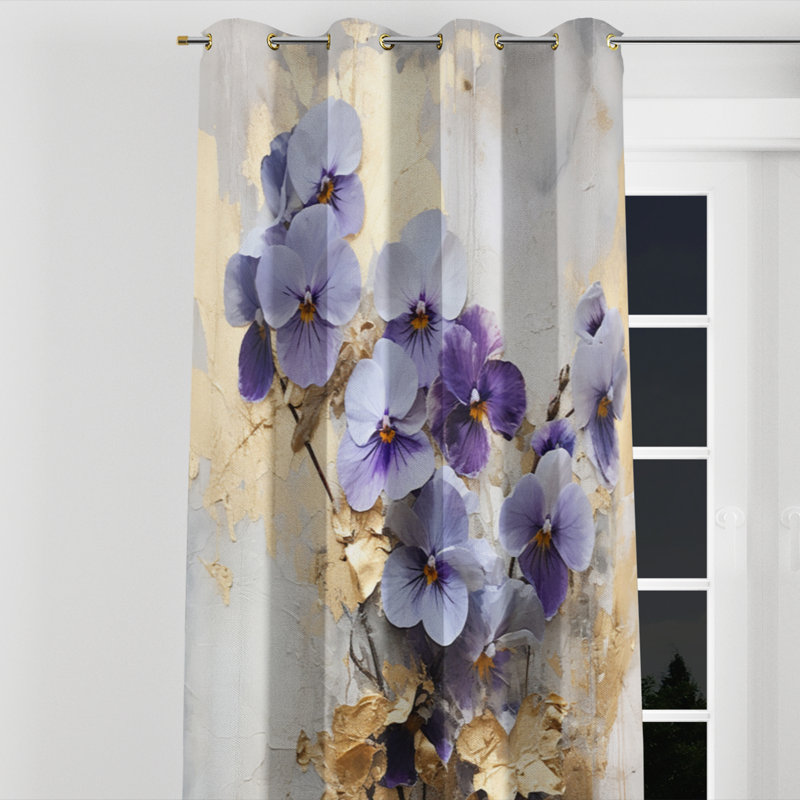 Aylis - Traditional Velvet Grommet Curtain - Room Darkening - 1 Panel, 52" W x 95" L, Golden Grommets