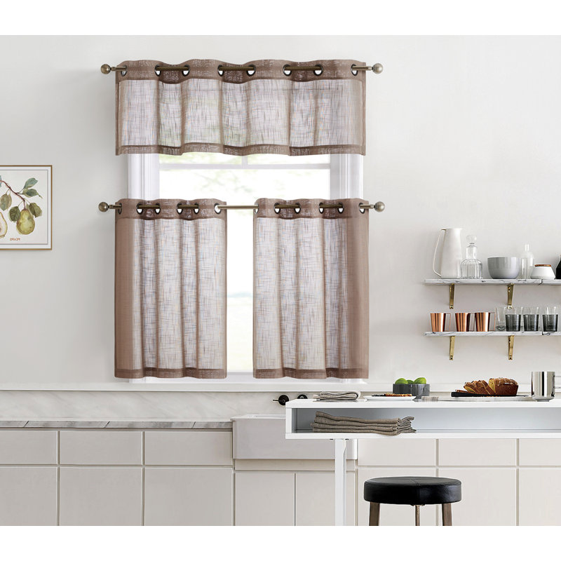 Aleksander Tailored Window Valance, Taupe