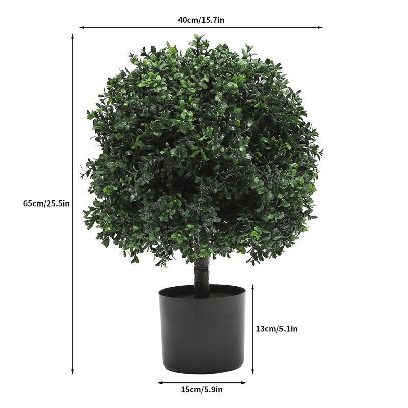 2 - Piece Artificial Evergreen Tree in Pot Set