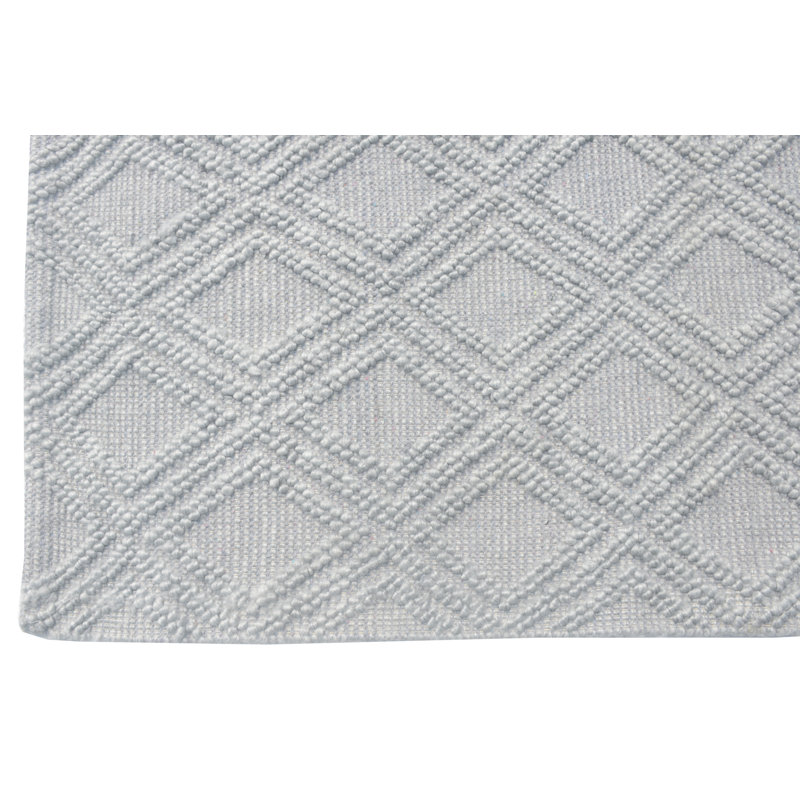 Tapis géométrique tissé à la main Whelington, Rectangulaire 9 pi x 13 pi, Gris