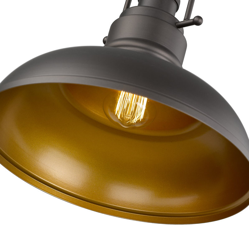 Luminaire suspendu 1 lumière Castillon, Bronze frotté à l'huile