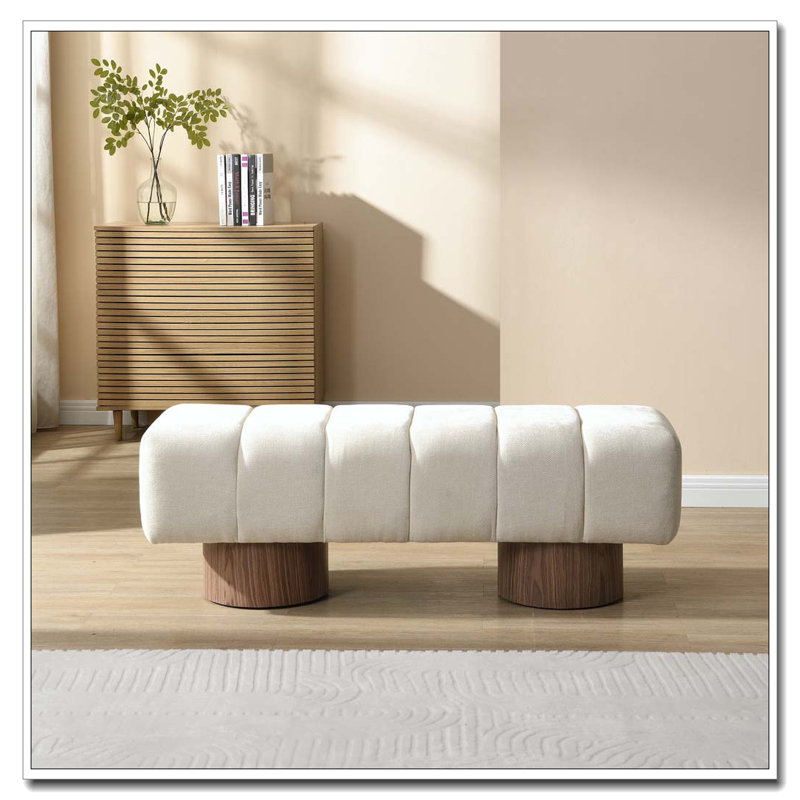 Banc de salle à manger rembourré, Beige