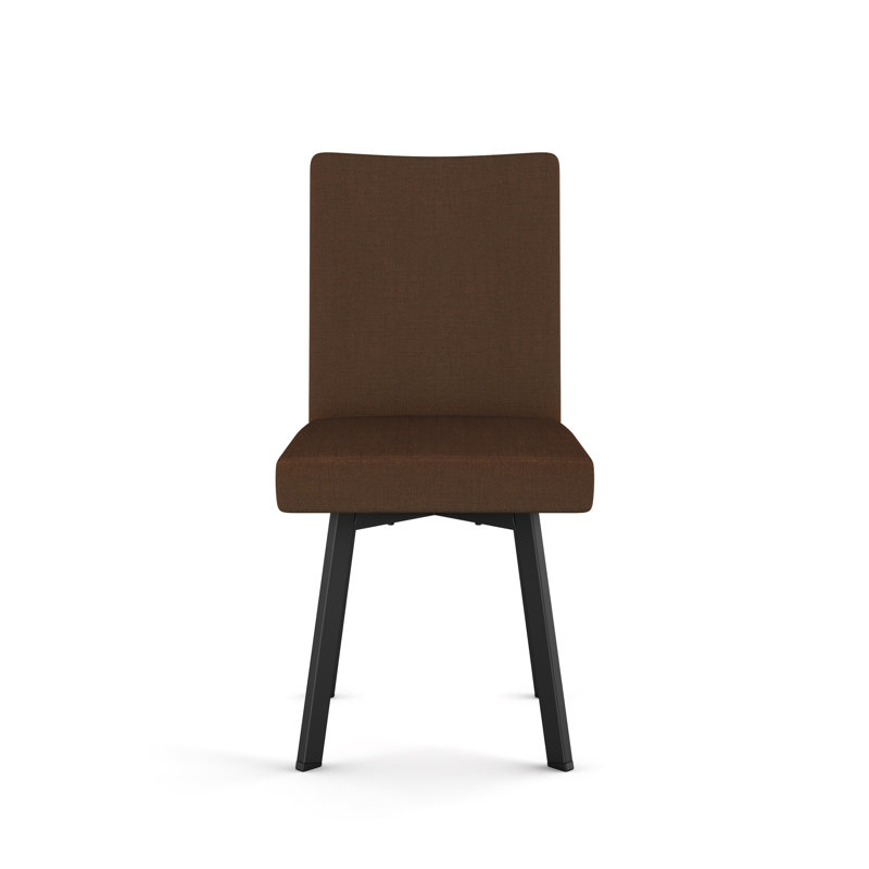 Chaise rembourrée Lykins, Noir, Brun cannelle