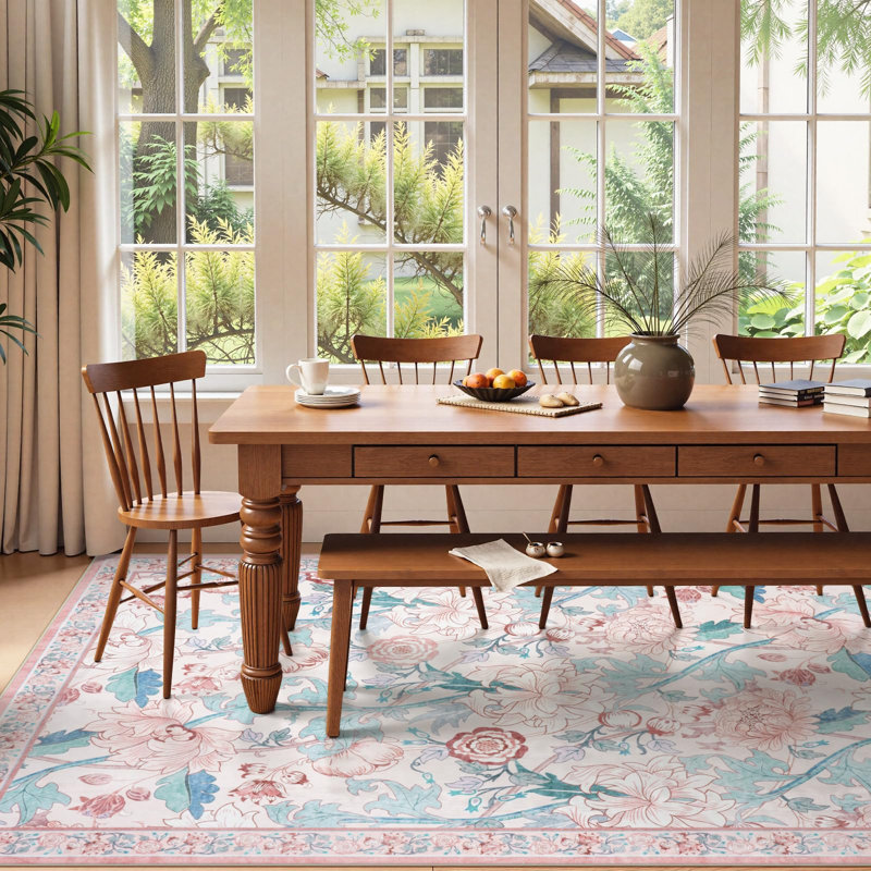 Tapis antidérapant à motif floral Kaldi, Rectangle 6 pi x 9 pi