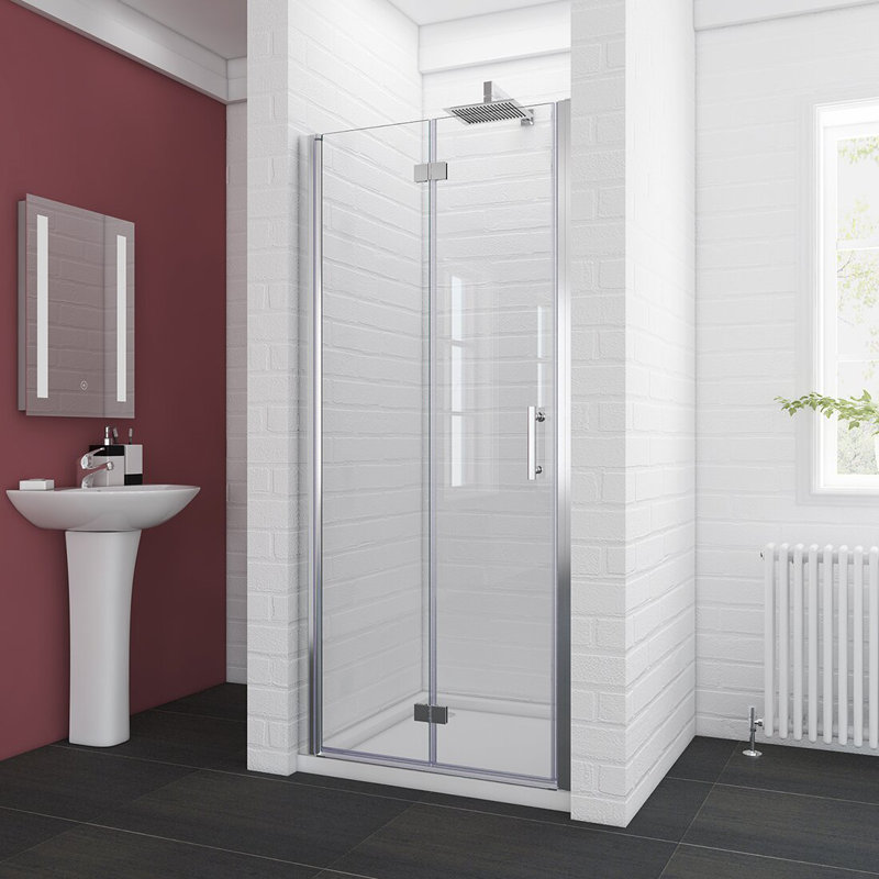 36"-37 1/4" W x 72" H Bi-Fold Frameless Shower Door with Clear Glass, Chrome