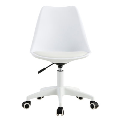 Modern Home Office Desk Chairs, Adjustable 360 Â°Swivel  Chair Engineering  Plastic Armless Swivel Computer  Chair With Wheels For Living Room, Bed Ro -  STYLISH, OKKK612-W115155825