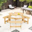 Table de pique-nique pour 6 personnes avec trou pour parasol et 3 bancs intégrés - Étanche, imperméable, bois naturel pour l'extérieur, bancs spacieux, porche de jardin-262383363