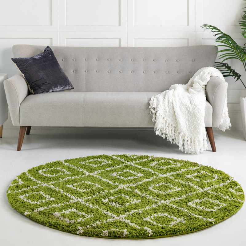 Geometric Indoor Rug, Round 7'10"