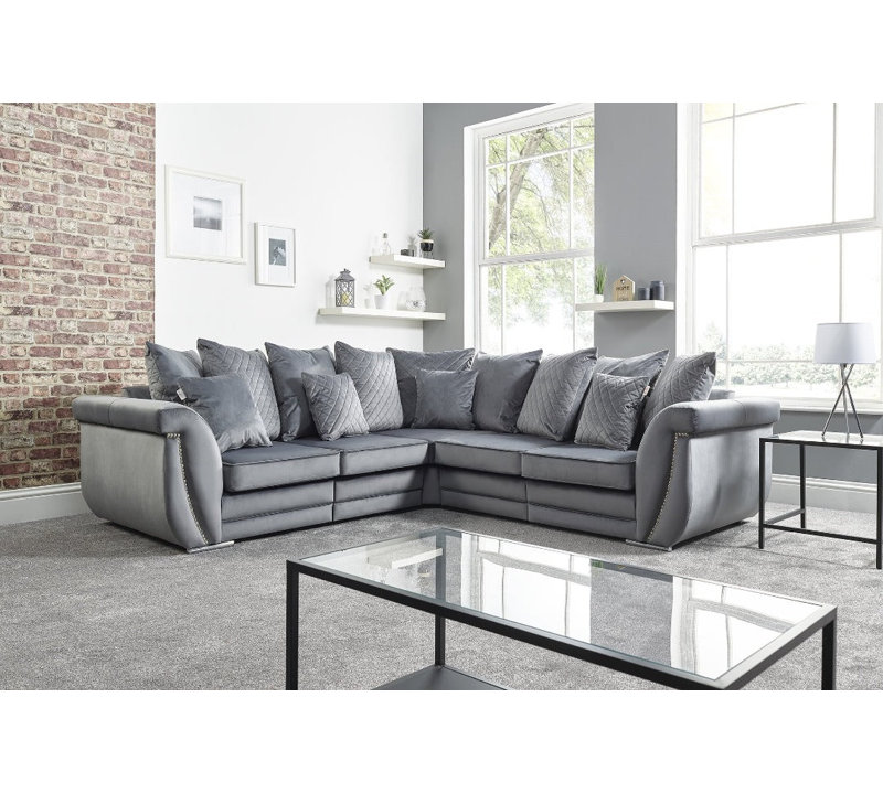 Hampton 5 Seater Velvet Corner Sofa
