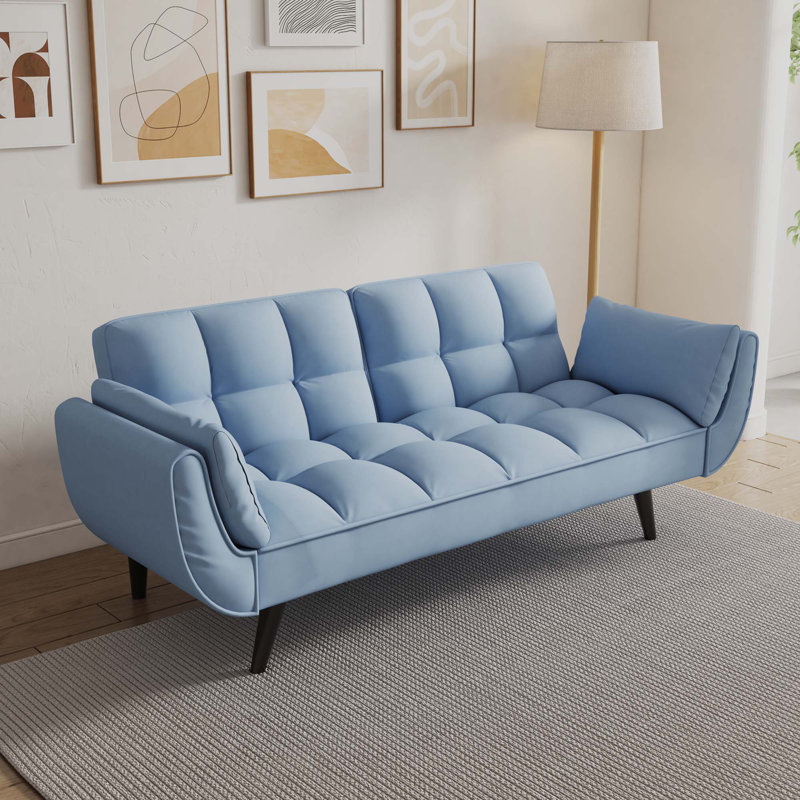 Coussin décoratif de 57 pouces avec deux accoudoirs, Bleu marine antique