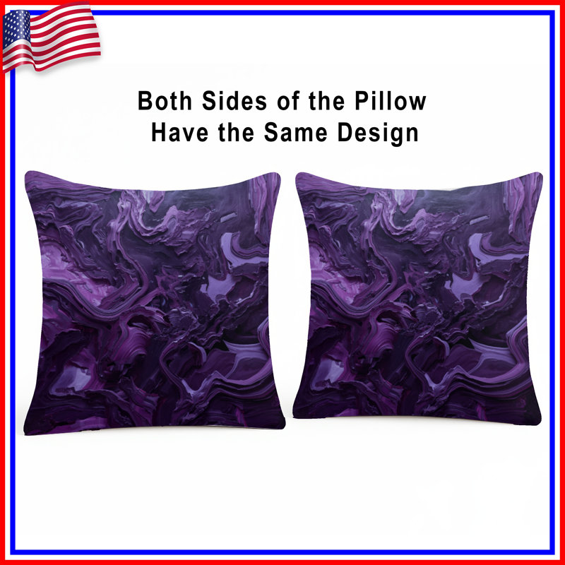Coussins décoratifs mauves à double face, 14 X 14 pouces