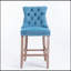 Elegant Upholstered Barstools with Button Tufted Design and Durable Wooden Legs for Comfort and Style