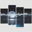 «Moon Night Ocean Sea Nature Landscape», ensemble de 4 toiles tendues