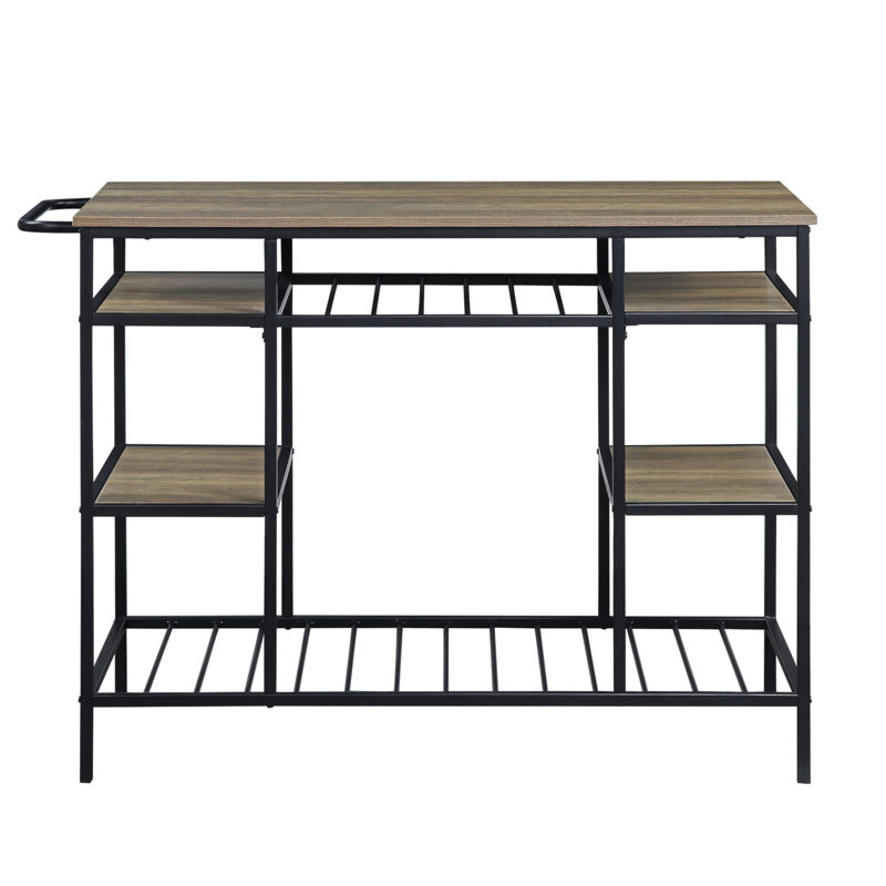 Lona Kitchen Island With Multiple Shelves And Durable Construction, Perfect For Modern Kitchens And Efficient Storage