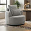 Fauteuil d'appoint en tonneau à compression surdimensionné, canapé rembourré rond pivotant à 360 °, éponge en chenille haute résilience, siège large sans assemblage-703365297