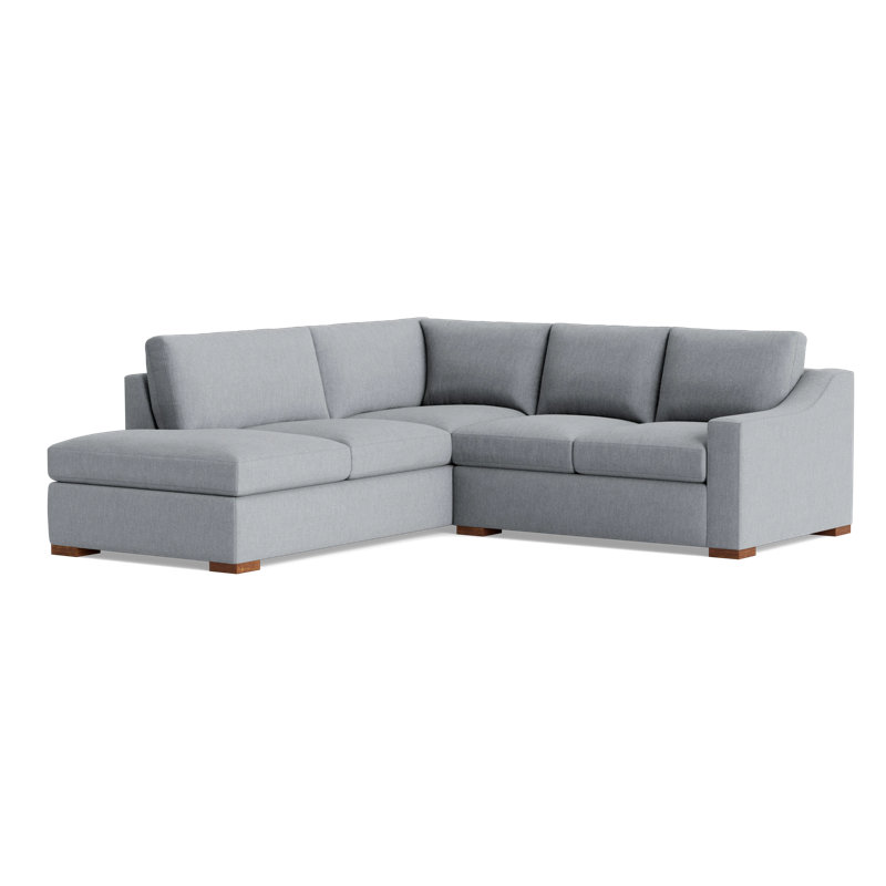 Lucca Corner Sectional, Performance Weave - Zinc, Left Hand Facing