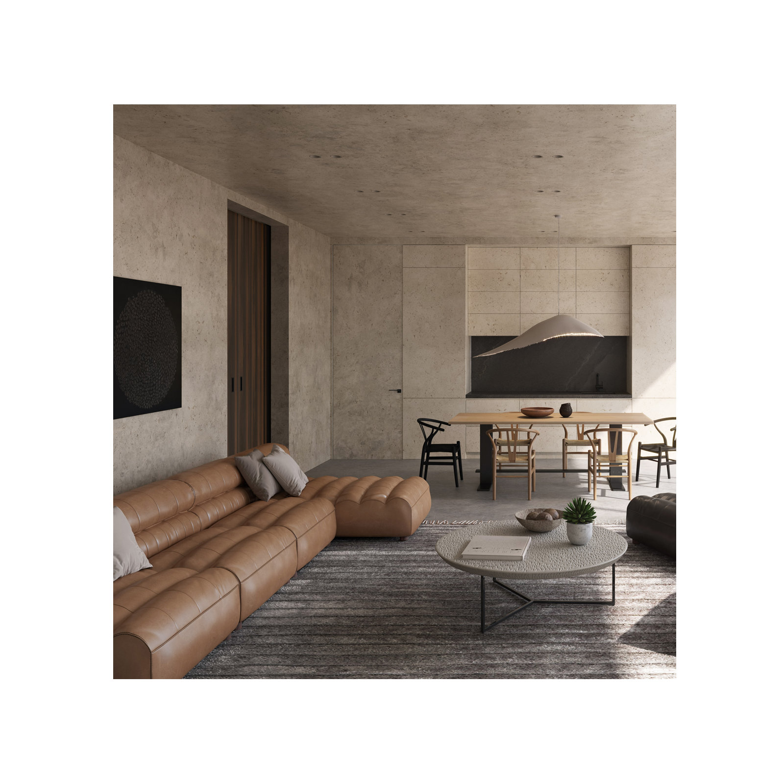 Anya Modular Upholstered Reversible Chaise L-Sectional, Brown Genuine Leather