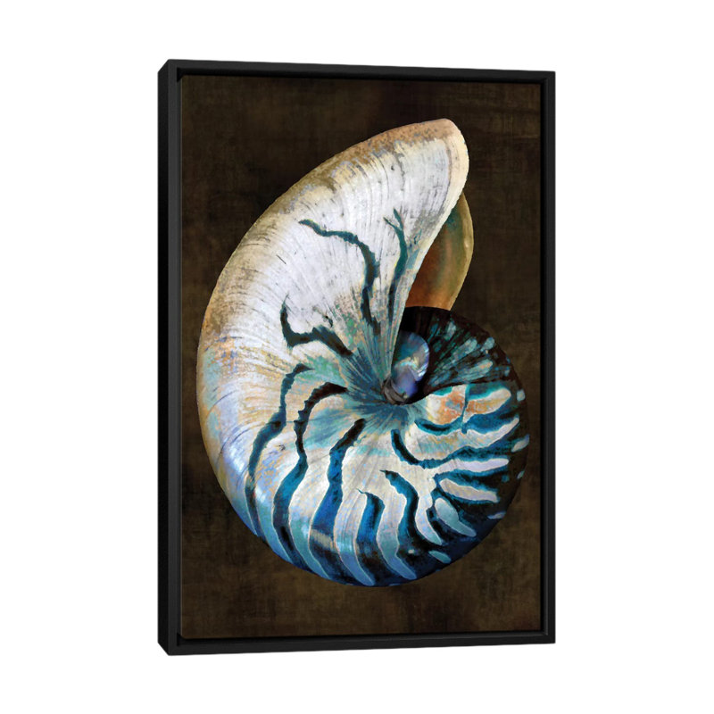 «Ocean Treasure IV», impression sur toile, H 26 po x l 18 po x P 1,5 po, Toile avec cadre noir, Pas de tapis