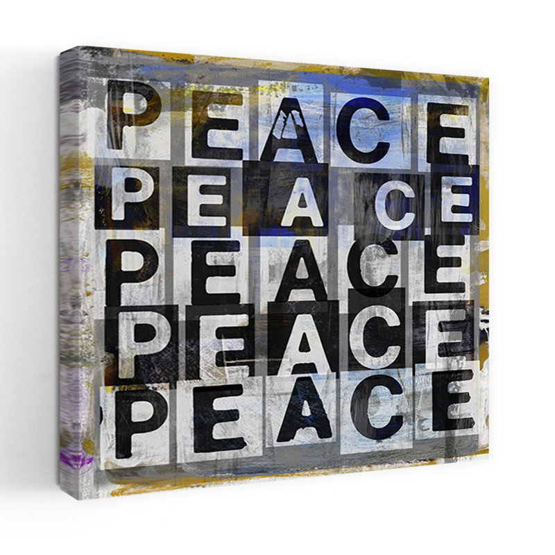 Paix, art urbain contemporain abstrait, H 18 po x l 18 po