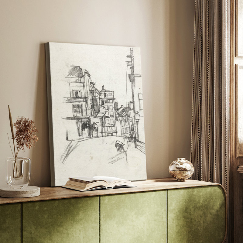 Croquis rétro CVI - galerie Cavas sur mesure, H 48 po x l 32 po