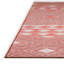 Tapis géométrique rouge / blanc tissé à la machine-1110943904