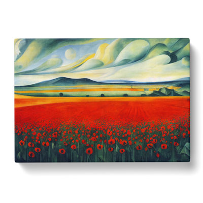 Pure Poppy Field Flowers - Wrapped Canvas